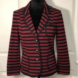 Banana Republic Red/Black Striped Blazer Size 8